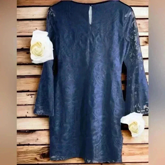 Bcx Size Small Navy Lace Dress. Excellent Condition. 28” Waist, 33” Length - Picture 2 of 2